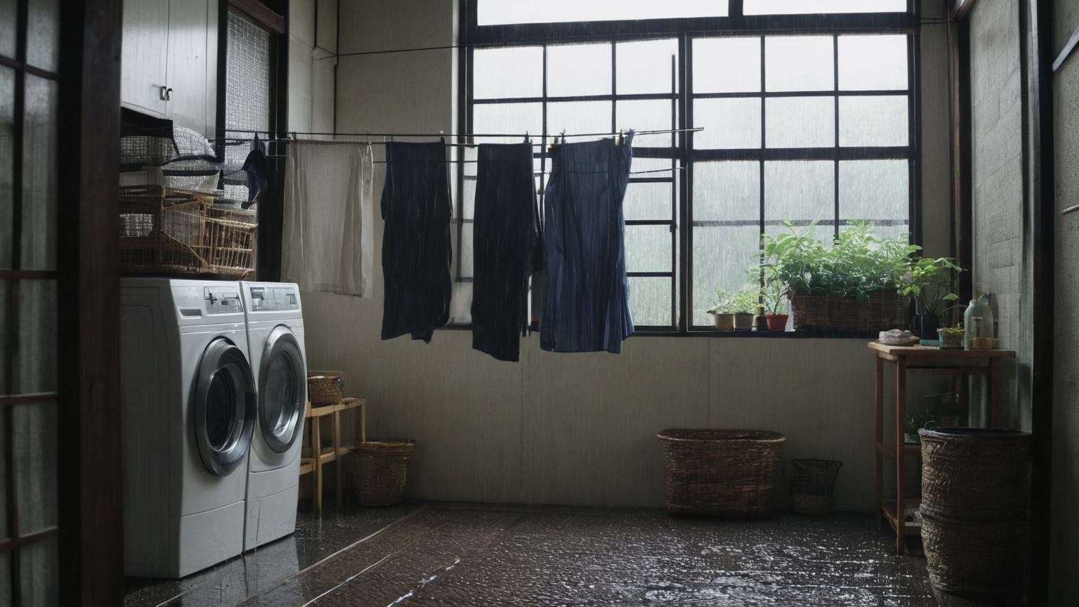 梅雨の部屋干しを軽くする整え方：干す場所、風、におい、片づけの手順